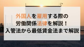 外国人を雇用する際の労働関係法律を解説！入管法から最低賃金法まで解説